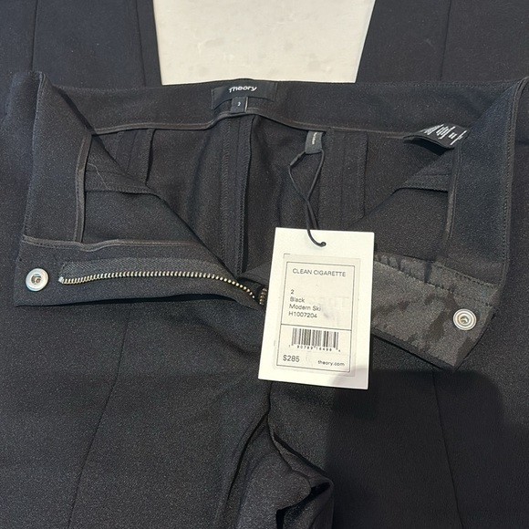 Theory Clean Cigarette Modern Ski Stretch Nylon Ankle Pants size 2 Black NWT - Picture 5 of 10